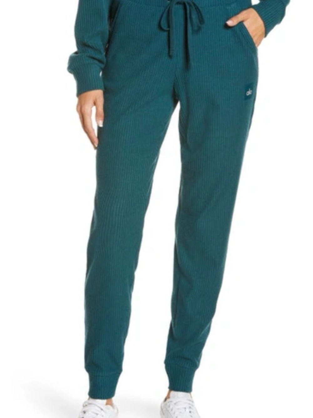 ALO Yoga Teal Ribbed Drawstring Joggers